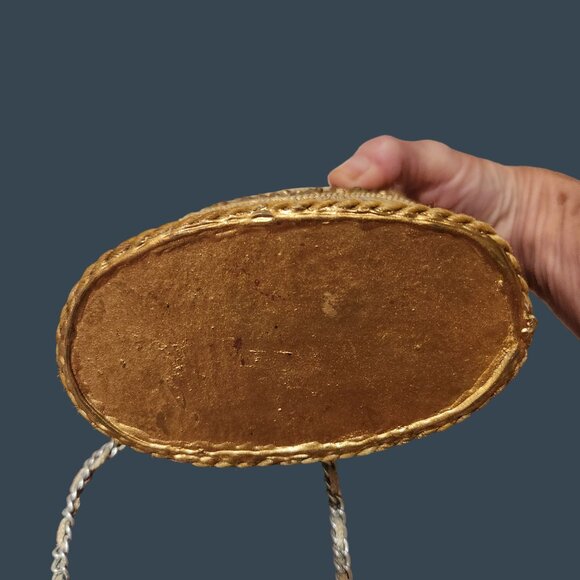 Handcrafted Philippines Gold & Silver Beaded Chain Purse - Picture 7 of 13